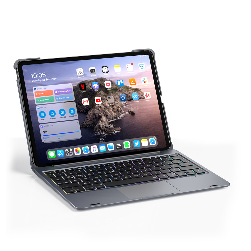 Doqo Detachable iPad Keyboard Case with mousepad for iPad Pro 12.9inch With multi angle adjustable