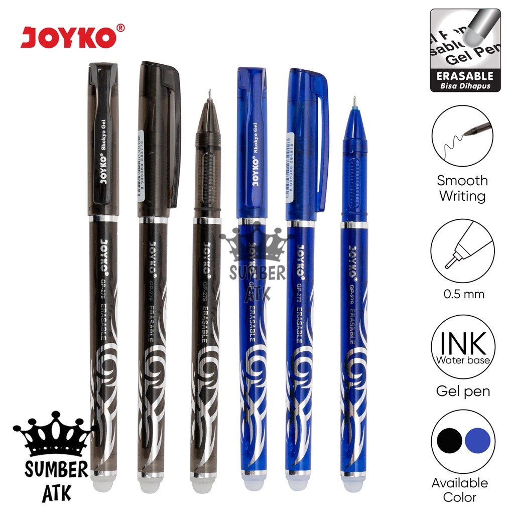 

TERLARIS Erasable Gel Pen Pulpen Pena Bisa Dihapus Joyko GP-279 Shokyo 0.5 mm