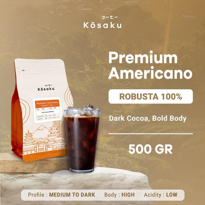 

PROMO Biji Kopi Bubuk Premium Americano House Blend Robusta Coffee Beans 500 gram – Kosaku Roaster - Beans/Biji Kopi