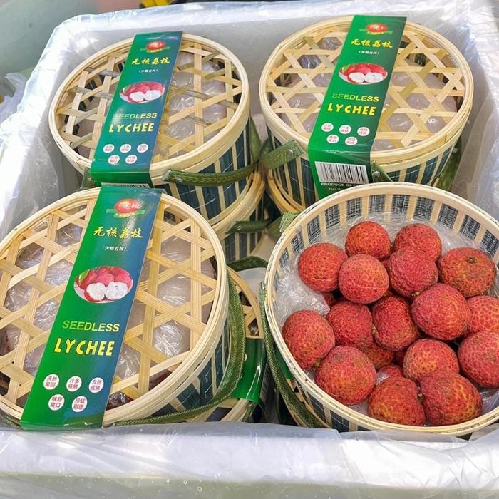 

Lychee fresh leci merah tanpa biji manis bakul kg