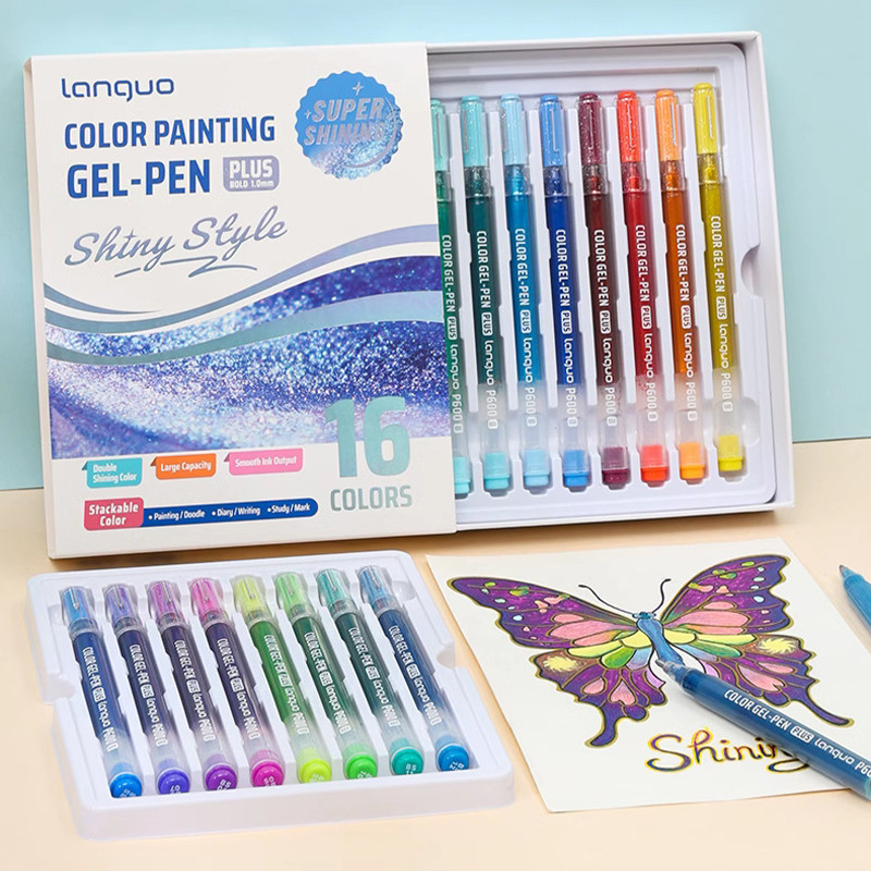 

New 16/24 Colors Super Shining Kawaii Glitter Gel Pen Pastel Highlighter Marker Scrapbook Painted Stationery School Supplies