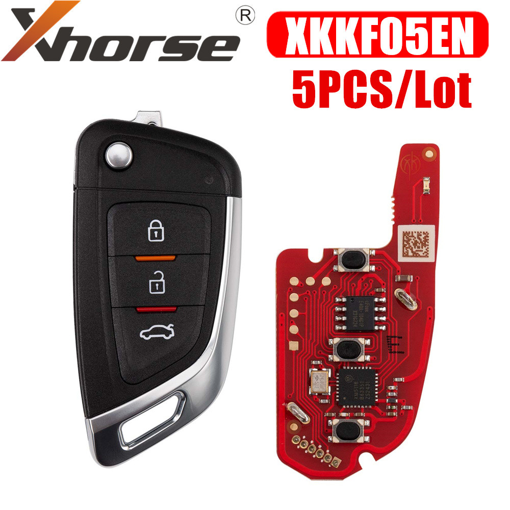 

Xhorse XKKF05EN Knife Style 3 Buttons 2nd Generation Wire Remote Key English Version 5PCS/Lot Support Wireless Programming