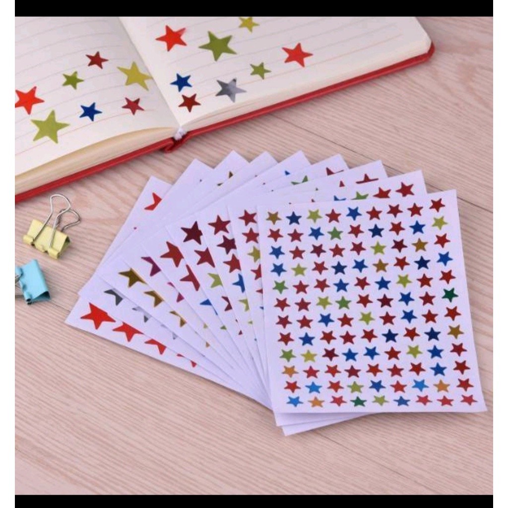 

STIKER REWARD BINTANG untuk SEKOLAH 1 LEMBAR uk 9 , 11 , 14 , 17 , 20 mm colourfull emas silver gold 1 lembar Reward Anak