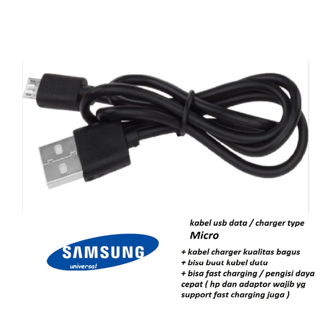 (hitam) Usb micro kabel charger samsung S7 (SM-G930/SM-G9350) - S7 EDGE (SM-G935/SM-G9350)