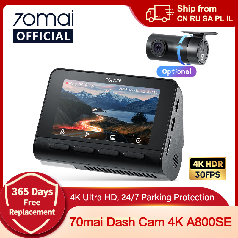 70mai 4K Dash Cam A800SE Upgraded Version of 70mai A800S Voice Control Supercapatior GPS ADAS Car DV