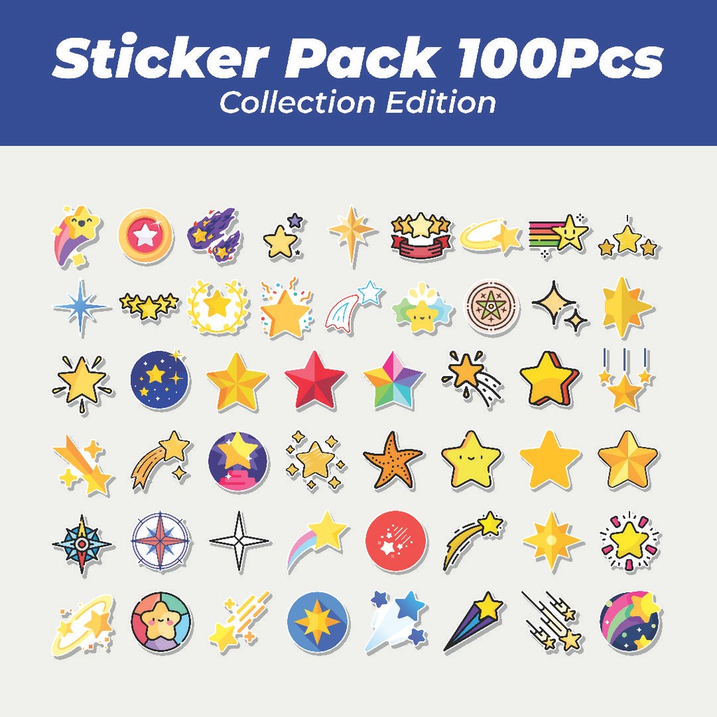 

Hot Stiker Bintang - Bintang [Star] Lucu Anti Air Stikers Berperekat Waterproof Sticker Decal Buat Motor Helm Buku Journal Koper Casing HP Laptop Botol Minum