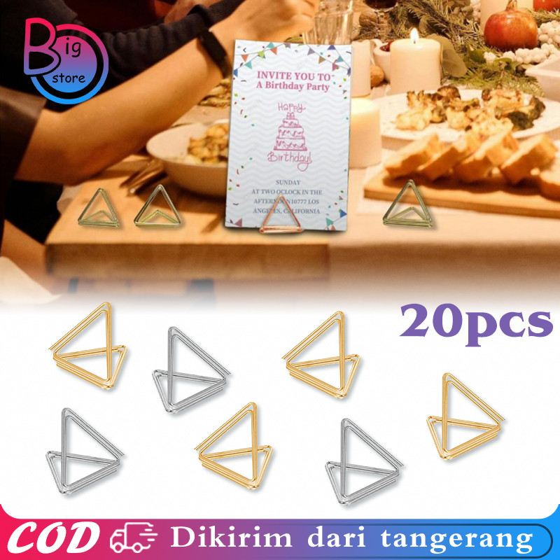 

20pcs Price Tag Holder Card Holder Meja Holder Table Menu Stand Tiang Nomer Meja Segitiga Display