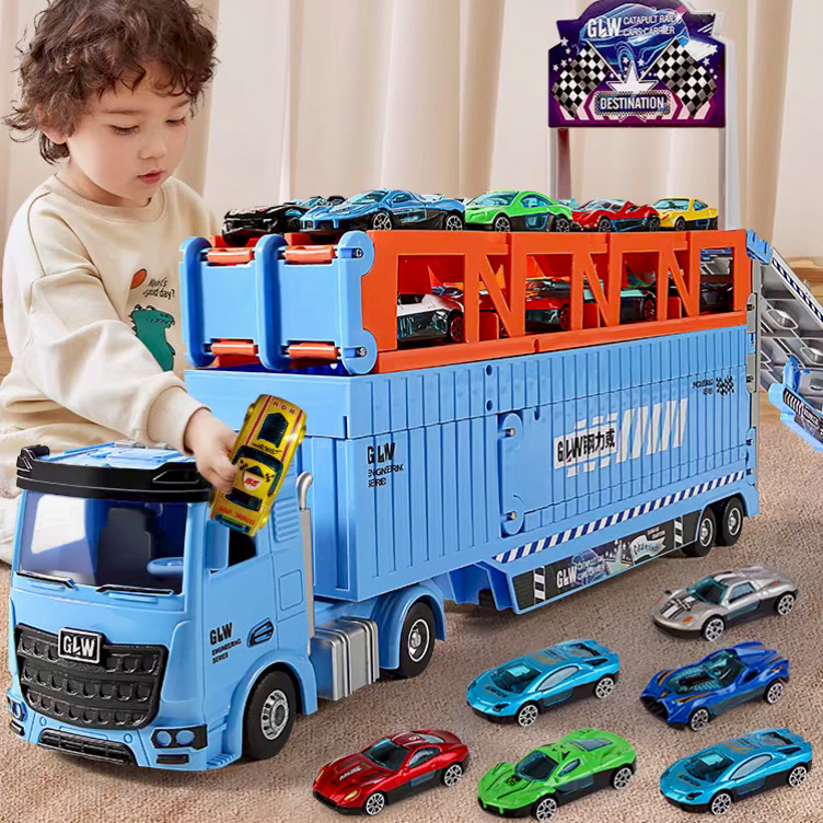 Mainan Anak Truk Container Diecast Catapult Transforming Inertia Alloy Toy Truck Set Transformers