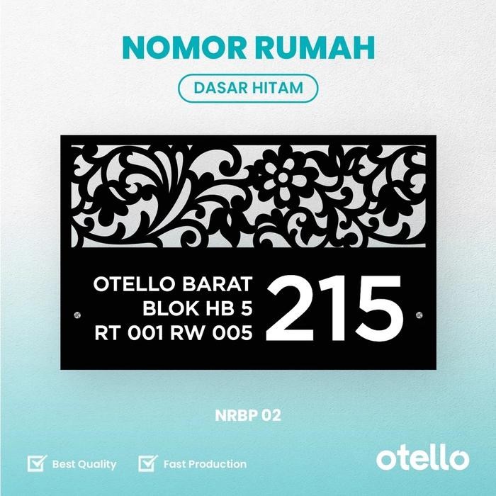 Otello Papan Alamat Rumah Custom Akrilik Laser Bolong + UV | Nomor Rumah Kost House Number Exclusive
