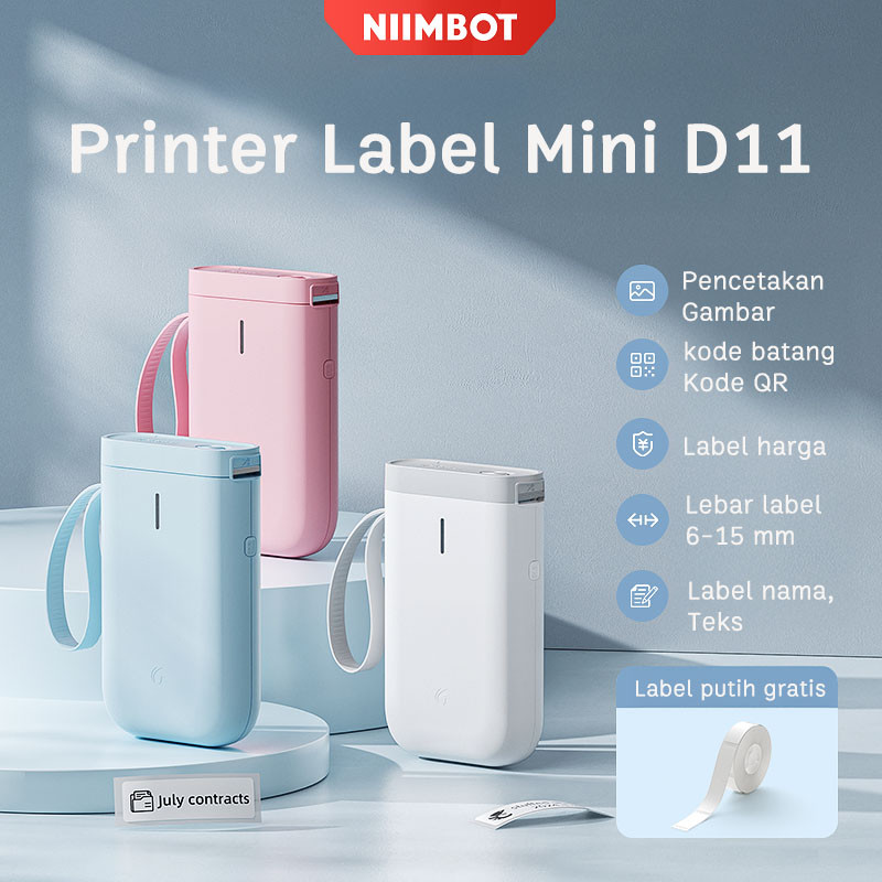 

NIIMBOT D11 Printer Label Termal Mini Portabel Bluetooth, Mesin Cetak Stiker Nama 15mm