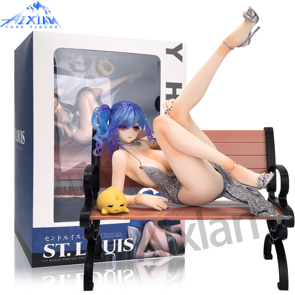 21cm Azur Lane Anime Figure Lying on A Chair USS St. Louis PVC Action Figure Native 18 ± for Adult C