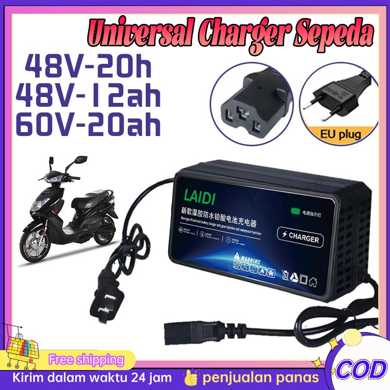 Charger Sepeda Listrik 48V 12AH/48V20AH Universal Charger Motor Listrik Baterai Selis Scooter Elektr