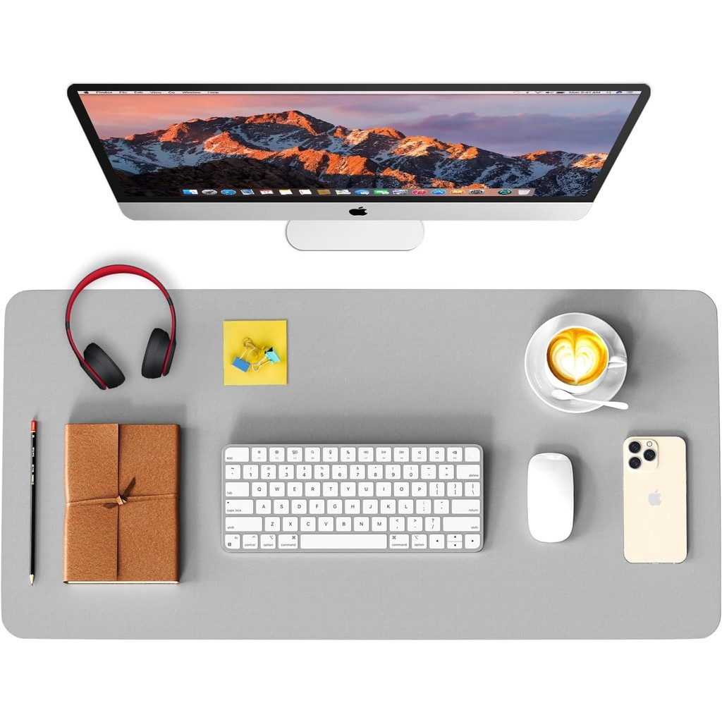 Leather Desk Pad Protector, Waterproof Mouse Pad, PU Desk Mat, Office Desk Cover, Desk Writing Mat f