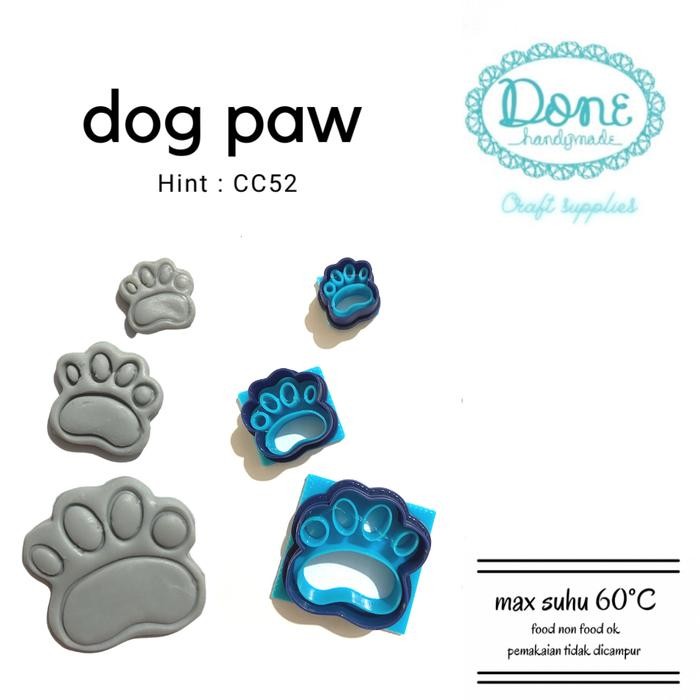 

Done Handymade Dog paw jejak kaki anjing cutter clay cookie cutter cetakan clay cc52 - S