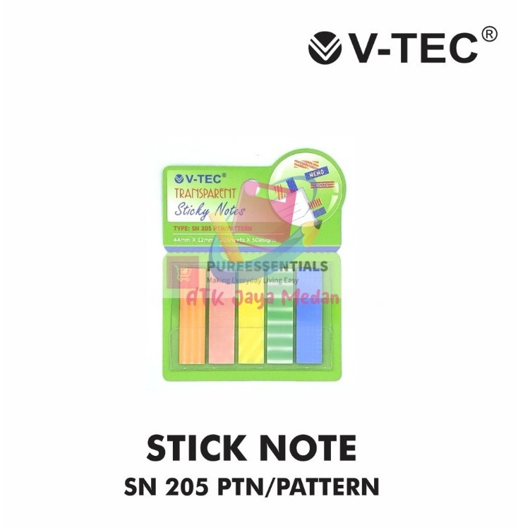 

Kertas Memo / Memo Sticky Note Transparan Ukuran 44x22mm Vtec