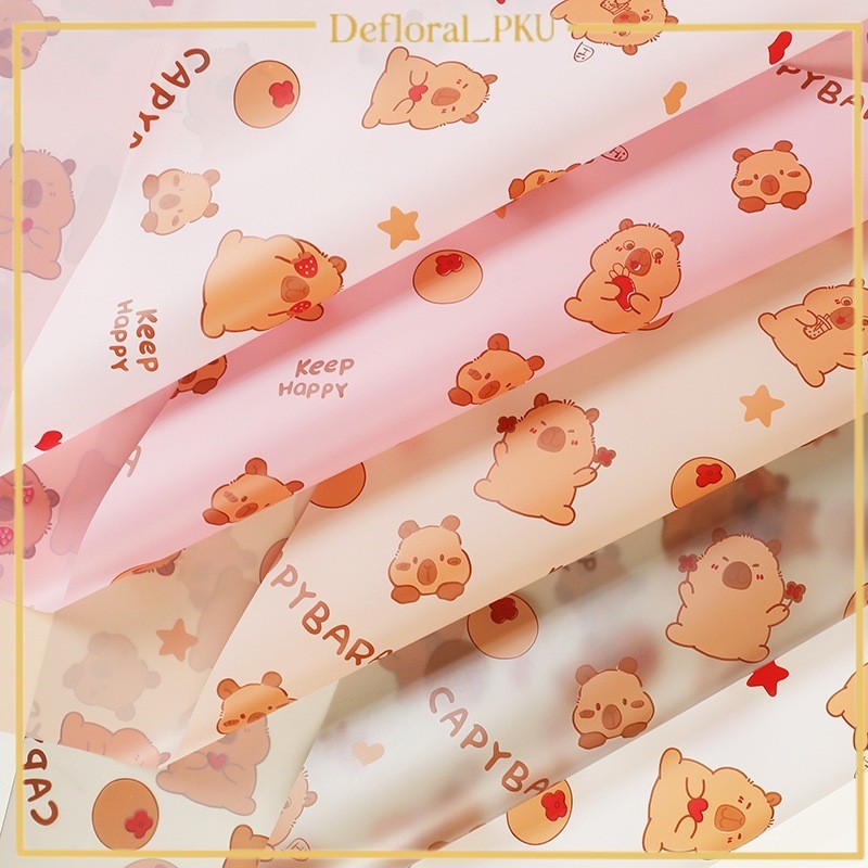 

[ 20 LEMBAR ] Kertas Buket Wrapping Motif Anak CAPYBARA / Kertas Kado Anak Corak Kartun Ecer Lembaran KB83