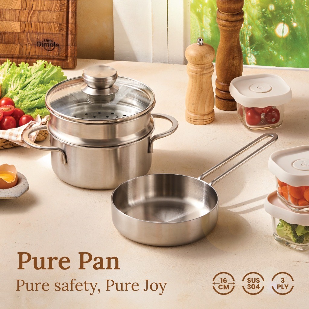 Little Dimple Pure Pan - Panci Stainless Steel Premium Set