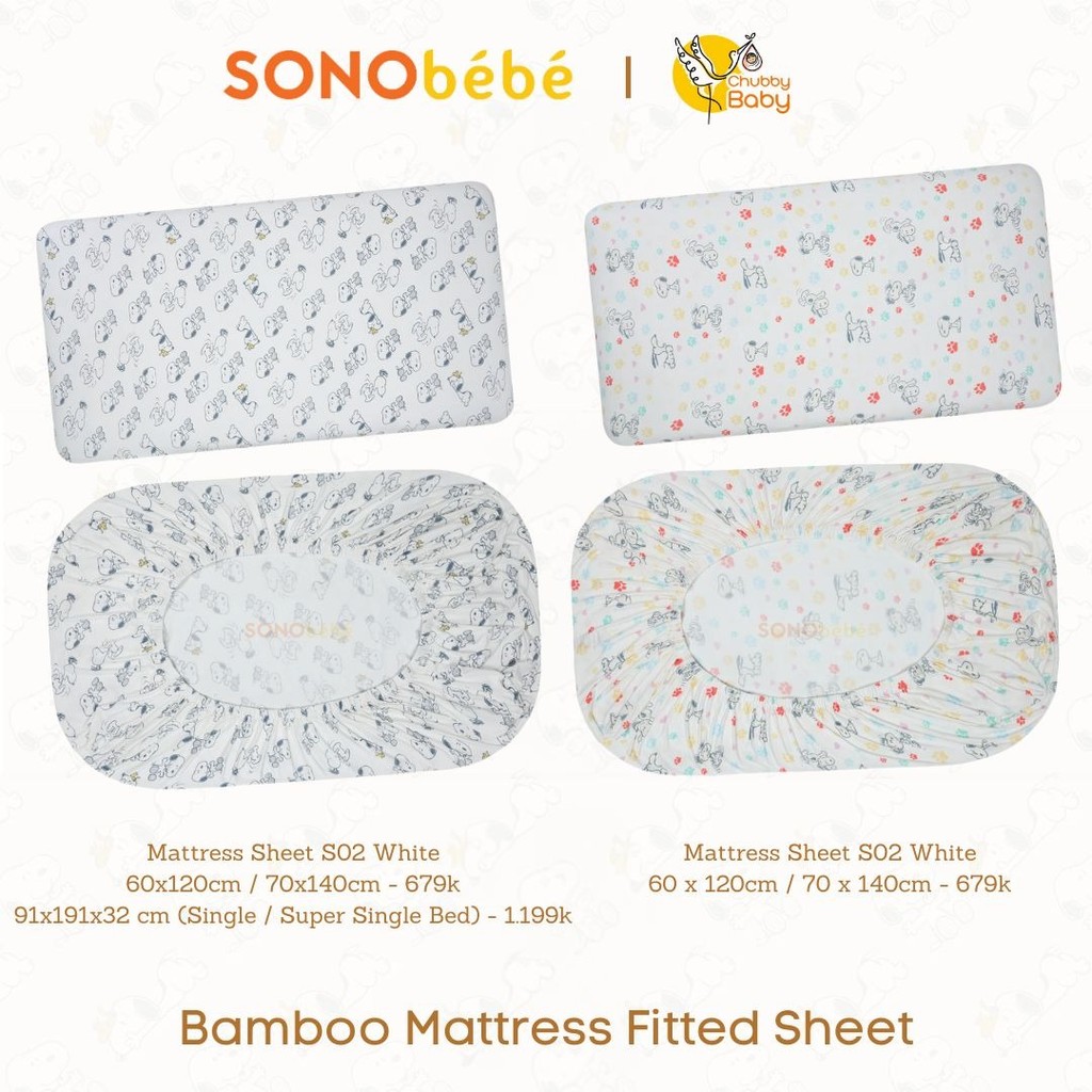 Baa Baa Sheepz x Snoopy Mattress Sheet - Sprei Kasur Bayi & Anak