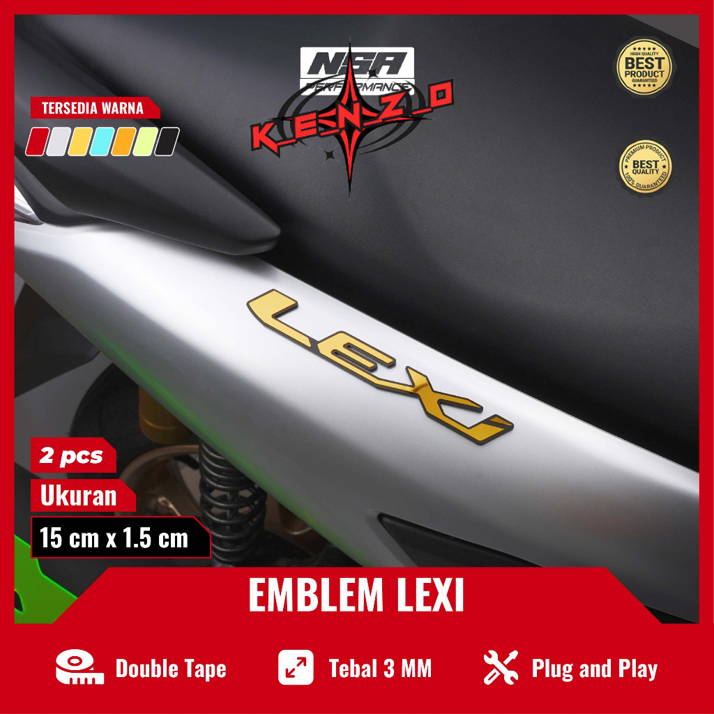 K_E_N_Z_O 2PCS EMBLEM LEXI LOGO TIMBUL YAMAHA LEXI BUKAN STIKER LEXI KEREN EMBLEM MOTOR STICKER YAMA