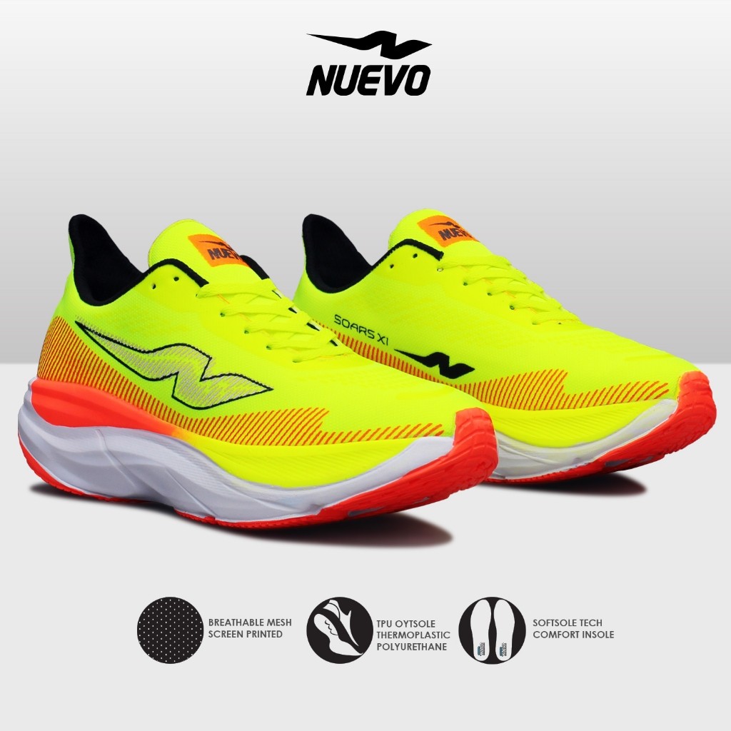 HAFERAMES  NUEVO - Sepatu Running Pria Nuevo Soars XI Sport Olahraga Lari Santai Stabilo Oren