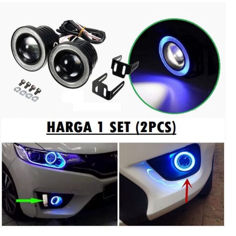 Lampu Led FogLamp Mobil Angel eyes 89mm Lampu Bamper Mobil 12V Universal.. jazz Avanza, Livina dll