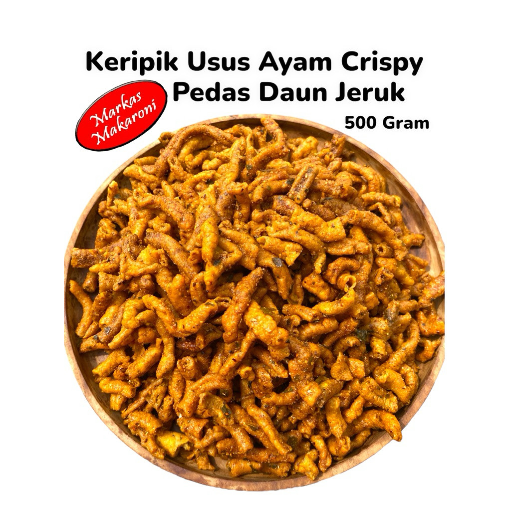 

KERIPIK USUS PEDAS DAUN JERUK 500 gram