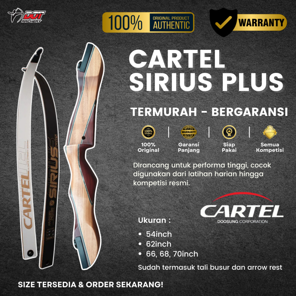 Busur Panah Cartel Sirius / Bowset Cartel Sirius plus wooden / paket busur standar nasional