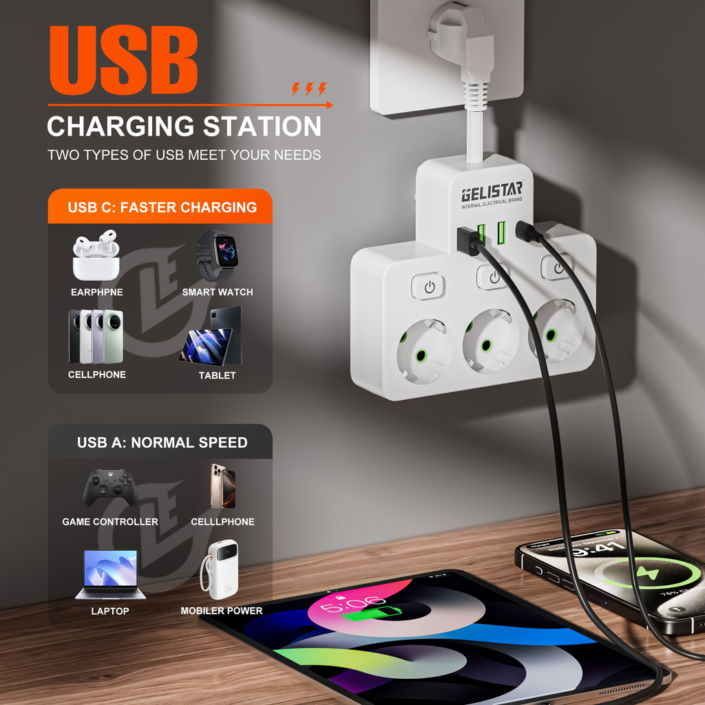 Colokan Listrik 3 Lubang Stop Kontak Usb Stop Kontak Traveling Universal Colokan Listrik 3 Lubang tr