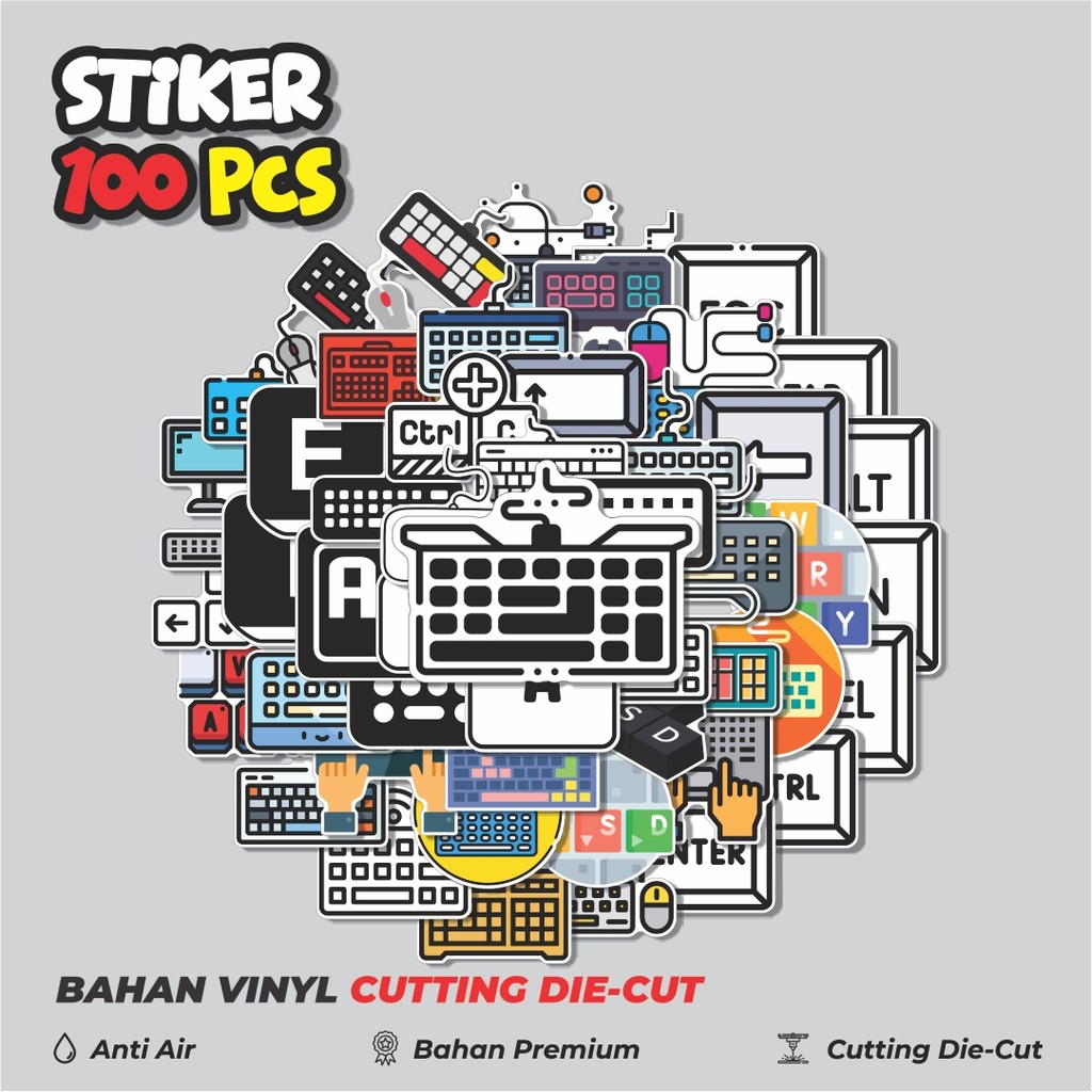 Terbaru 50 pcs Stiker Keyboard Dekorasi Lucu Kreatif untuk Notebook, Skateboard, HP
