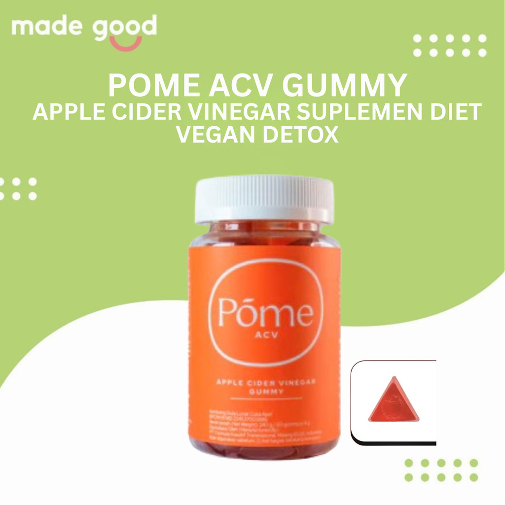 Pome ACV Gummy Cuka Apel Apple Cider Vinegar Suplemen Diet Vegan Detox