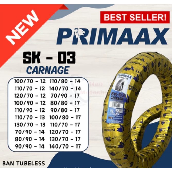 BAN PRIMAX TUBLESSS SK03 80/80 RING 17