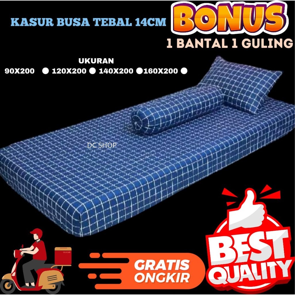 Kasur Busa Spon Tebal 14cm FREE BANTAL GULING kasur tidur murah // Kasur tidur spon super busa kunin