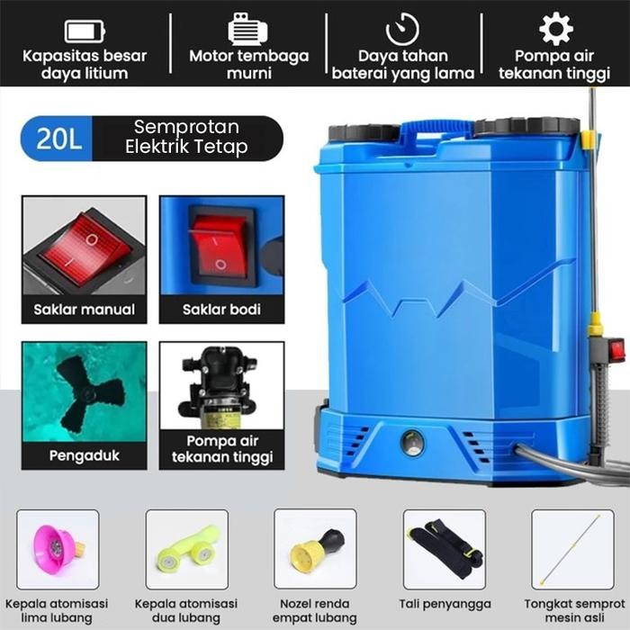 Sprayer Pertanian Knapsack Electric 20 Liter Alat Semprot Tanaman Pertanian Mesin Semprot HAMA Knaps