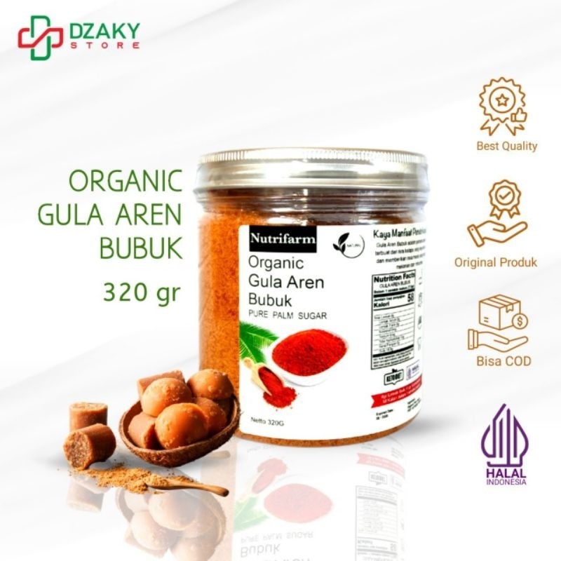 GULA AREN BUBUK 320GR 1 KG ASLI 100% ORGANIK MURNI SACHET 500 GRAM ASLI UNTUK KOPI PALEMBANG / GULA 
