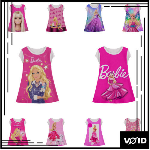 Tunik Anak Barbie Dress Animasi 3d Lucu Barbie Baju Anak Perempuan Usia 1-12 Tahun - Boomboys