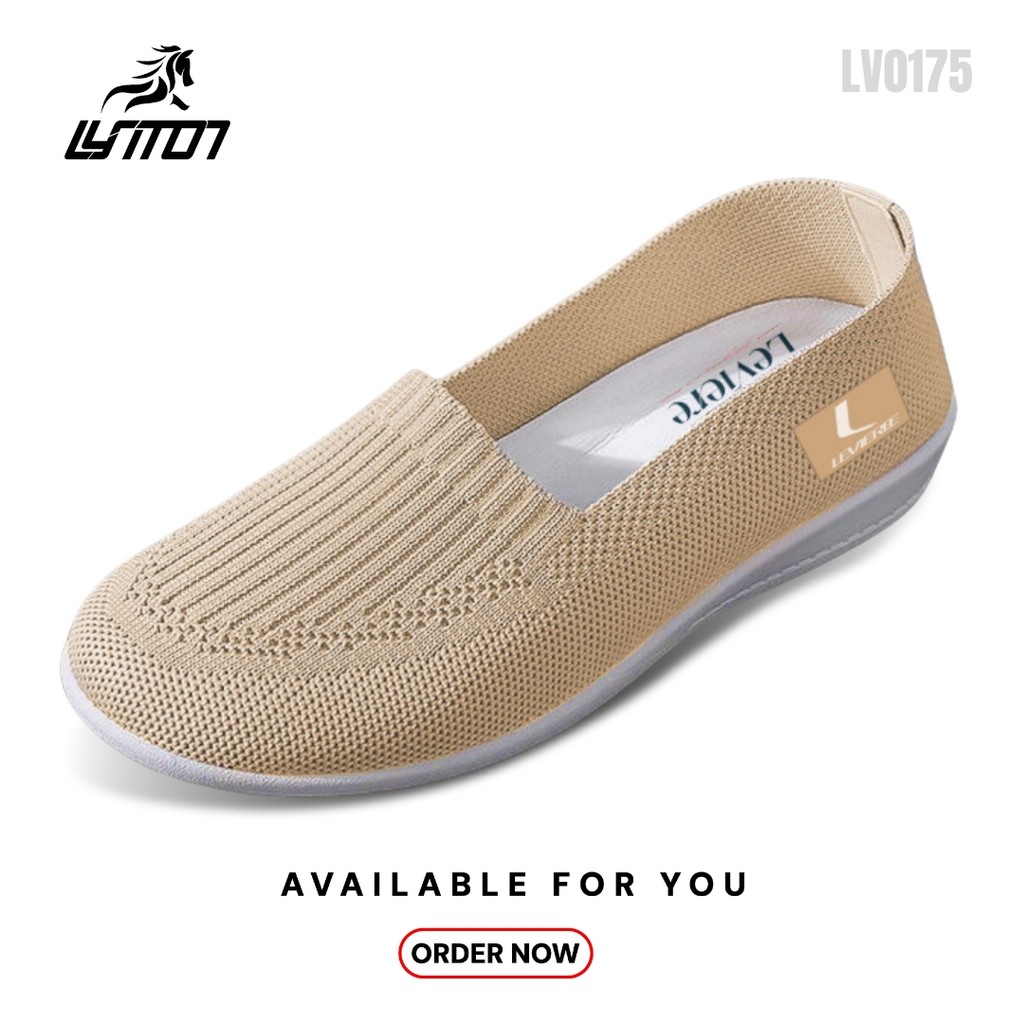 LYT EUNJI  FREE BOX Sepatu Slip On Rajut Sepatu Wanita Sport Shoes Sepatu Slip On LV0175