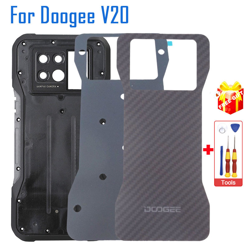 Original DOOGEE V20 Battery Cover Back Case Bottom Cover With Adhesive+Rear Cover Plate Accessories 