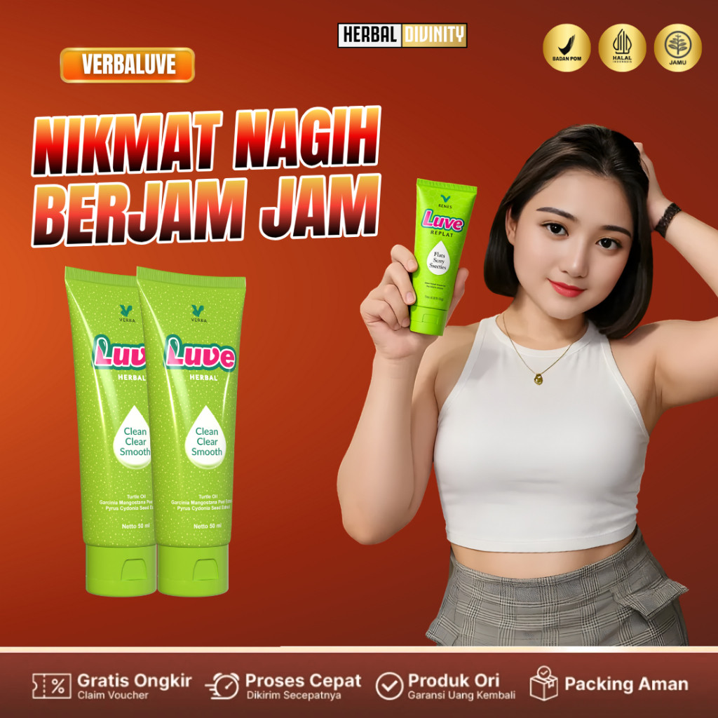 trm - Verba LUVE Pelicin Pelumas Pria Wanita Licin Maksimal Original Aman BPOM