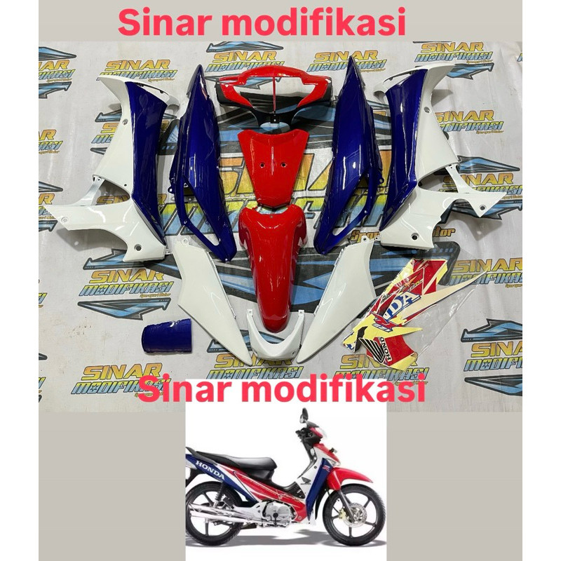 fullset halus kasar supra x 125 lama warna putih hitam merah biru 2005 2006 2007