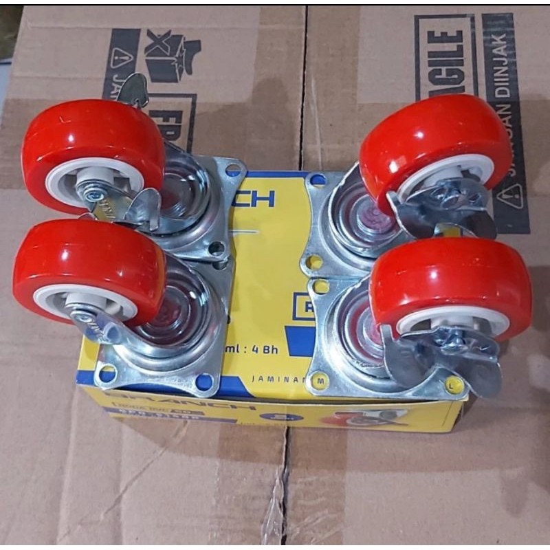 Roda Rem 2 inch / Roda Troli / Roda Etalase / Roda 2 inch Isi 4 pcs