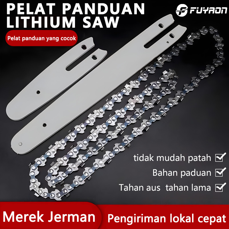 COD FUYAON  4/6/8 Inc Rantai gergaji rantai + pelat pemandu Rantai gergaji mesin Aksesori untuk gerg