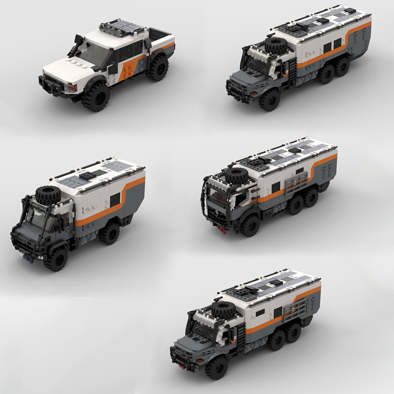 City Car Model Moc Building Bricks City Expedition Camper Car Technology Modular Blocks Gifts  Toys 