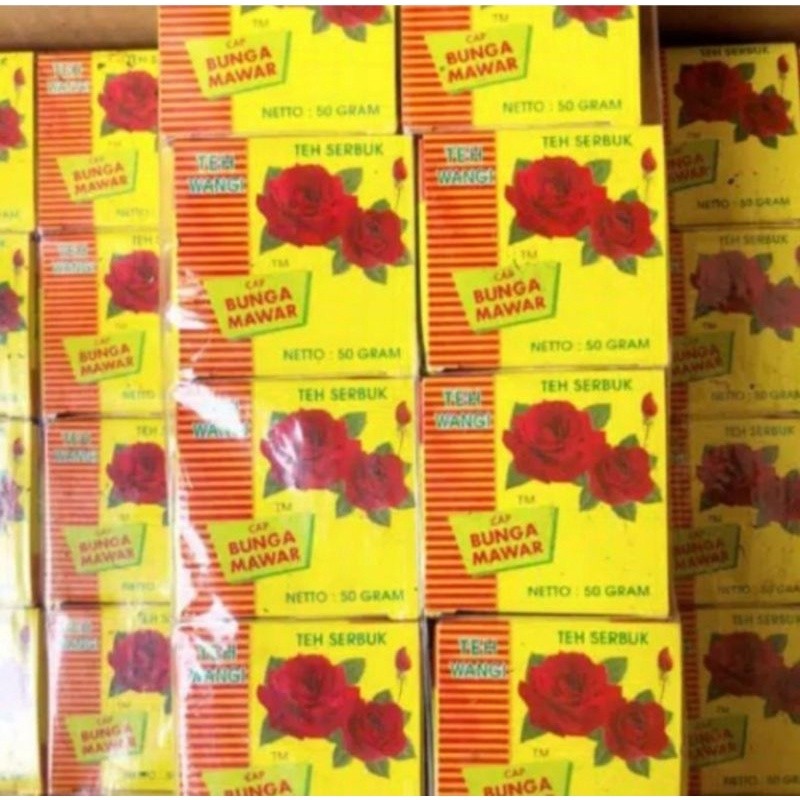 Teh Bubuk Cap Bunga Mawar / Mawar 10 kotak - BwerkahShop88