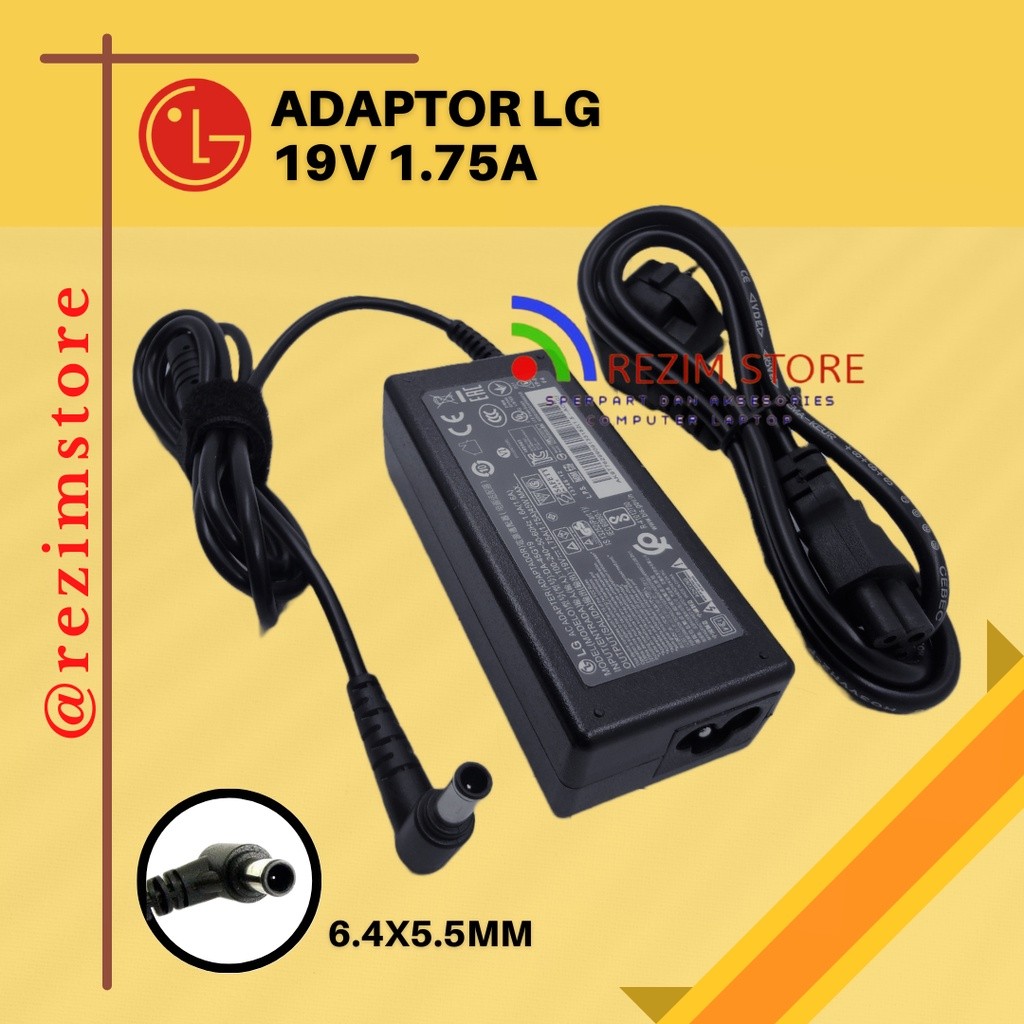 Adaptor TV LG Dan Monitor LCD LED LG 19V 1.7A Pin Jarum LG E1642CA LG 16EN33SA LG 16M35A LG 16M37A L