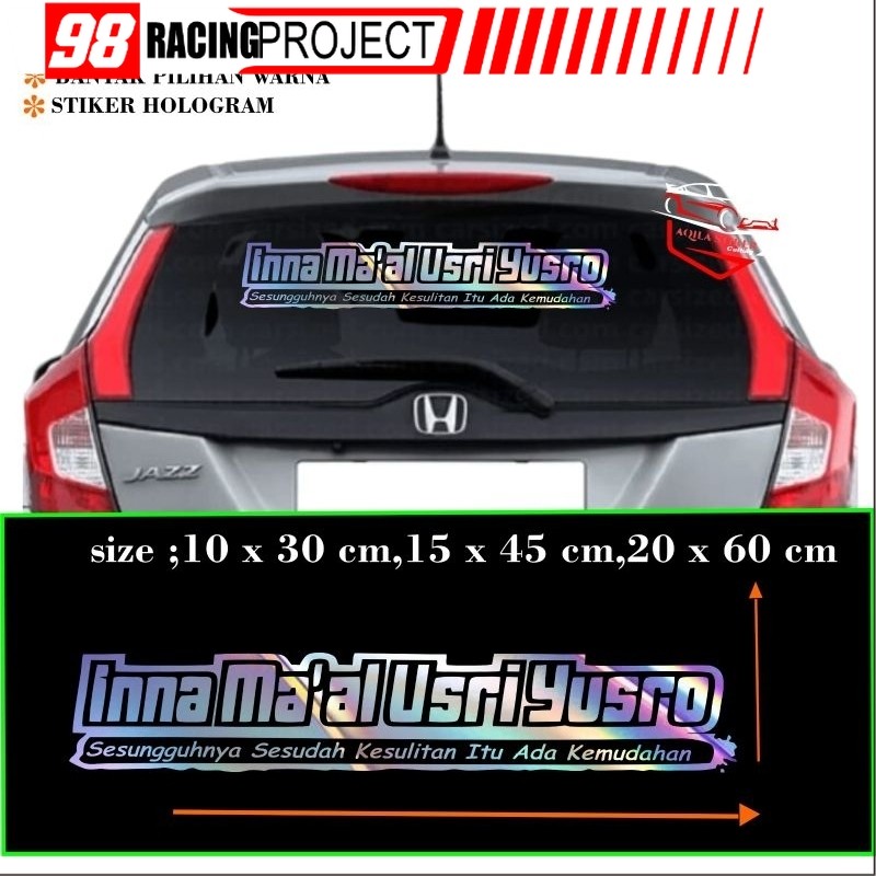 Sticker Innamal Usri Yusro Stiker Kaca Depan Belakang mobil Universal Cod Cutting