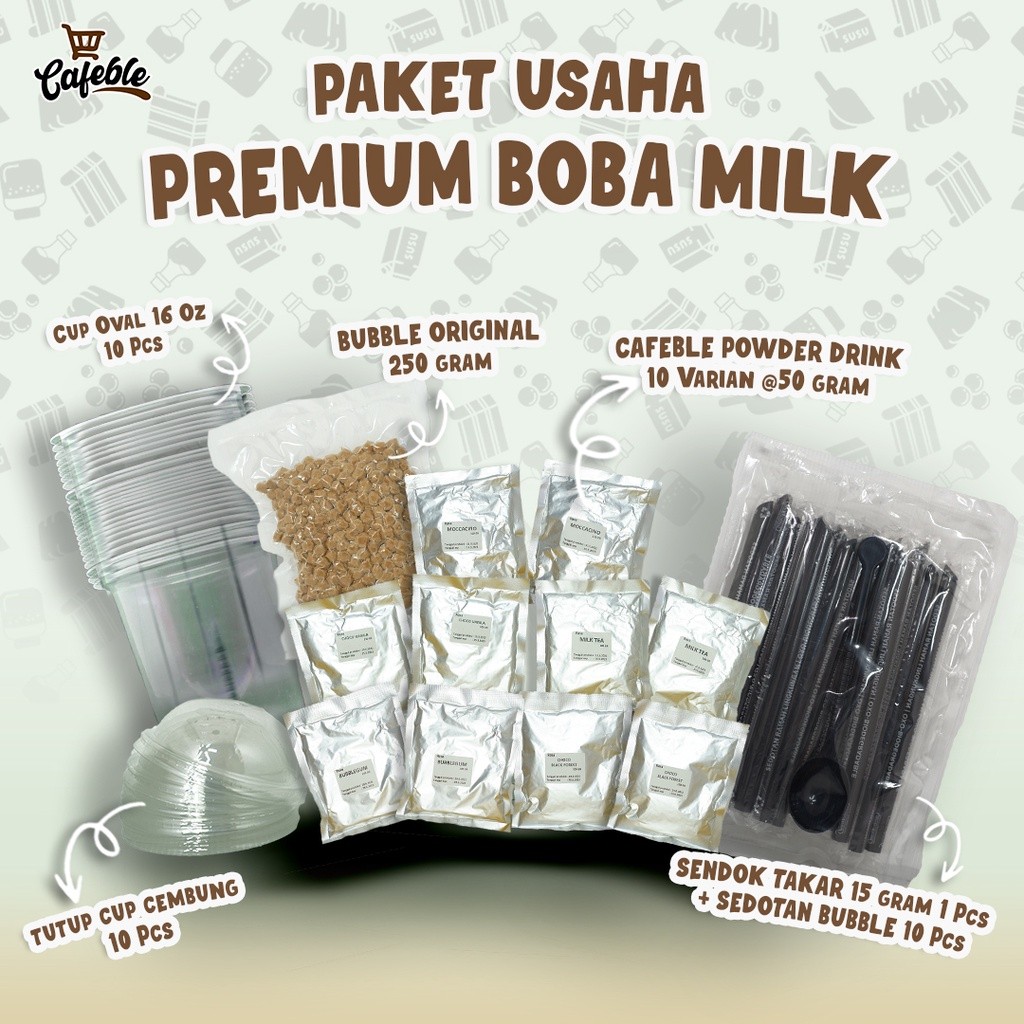 Paket Usaha Minuman Kekinian Premium Boba Milk