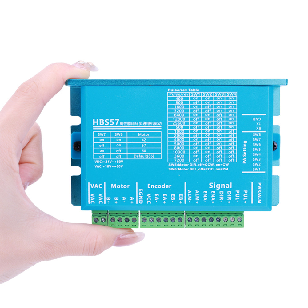 HBS57 Stepper Motor Driver Controller AC20-80V/DC24-70V Step Motor Driver Encoder 1000 Lines for Nem