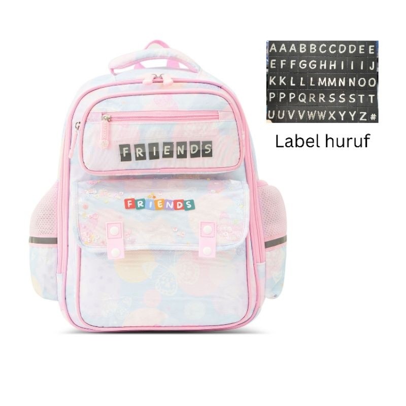 Tas Ransel Anak Sekolah TK SD Perempuan Label Nama