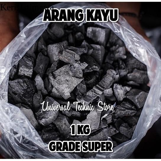 Arang Kayu / Arang BBQ / Arang Sate / Arang Filter Air Super Media Tanam Anggrek 1kg - Arang Kayu KI