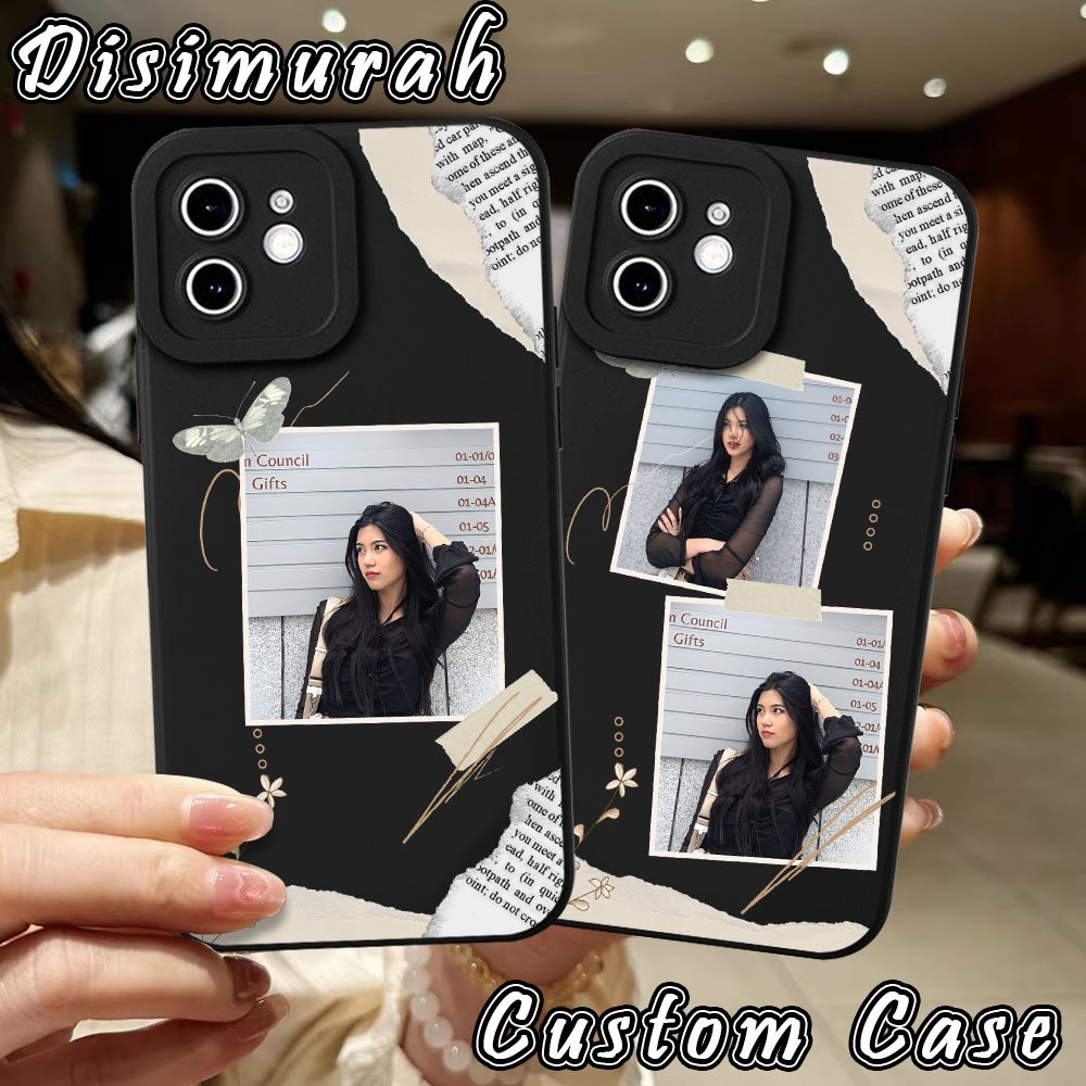 Disimurah Case Custom motif Polaroid Hitam Terbaru 2025 Softcase Custom Aesthetic Tambah Foto Dan Na